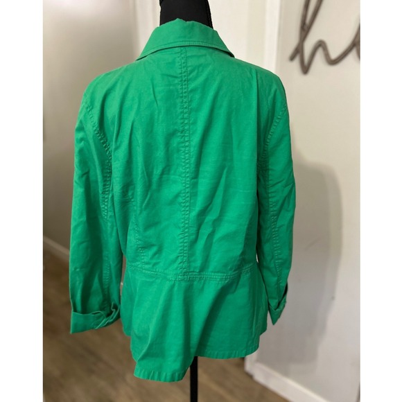 Cabi #5097 Verde One Button Cotton Stretch Blazer Jacket Kelly Green Size Large - Picture 2 of 6